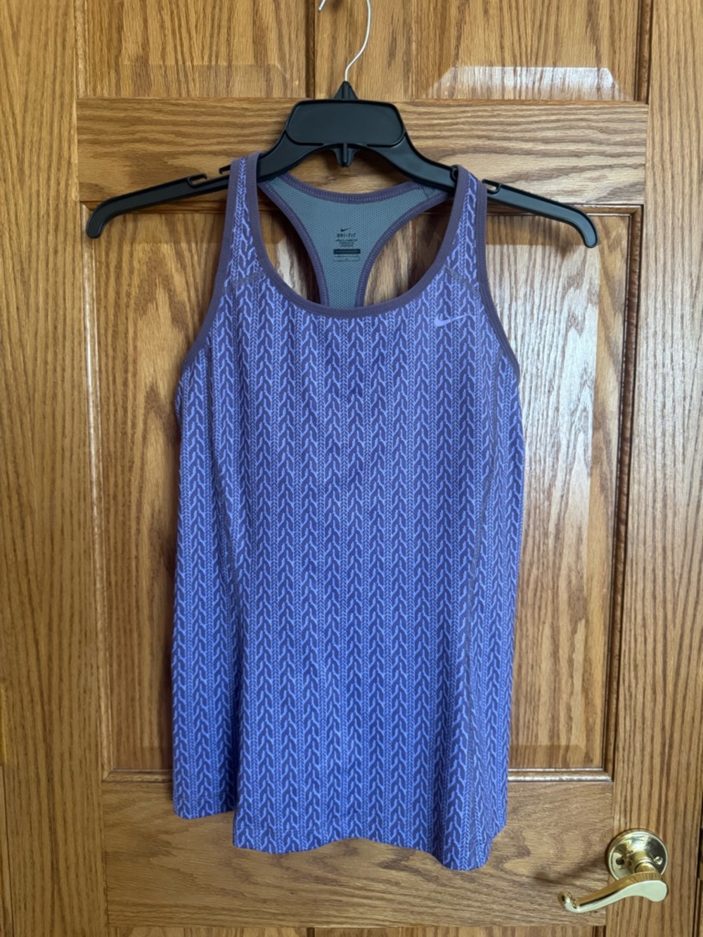 Nike Purple Patterned Racerback Tank Top - Large